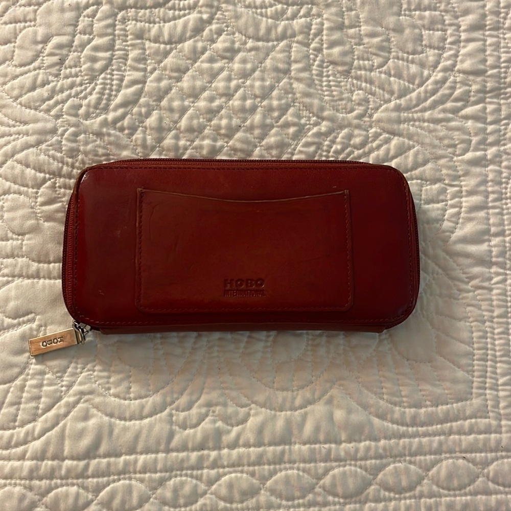 Hobo International vintage red burgundy clutch wallet